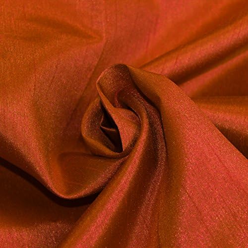 Tecido laranja escuro shantung de peso médio