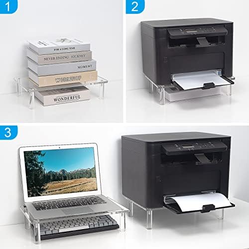 Sumerflos Clear Acrílico Monitor Laptop Stand, resistente e salvo Space Computer Laptop Monitor Riser Stand para o Home Office Desktop