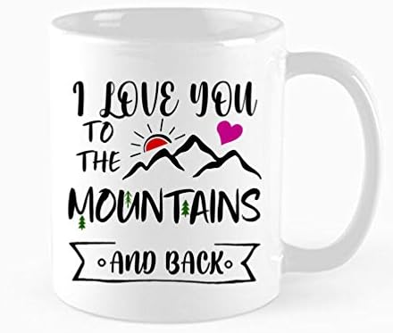 Caneca de café engraçada, eu te amo para as montanhas e a xícara de chá de caneca de café, para marido, esposa, namorado,