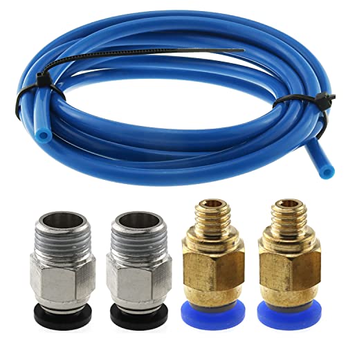 E-Outstanding 5pcs ptfe tubo e conector de kit de ajuste pneumático para impressora 3D, 1pcs 1,5m de tubo TFE azul