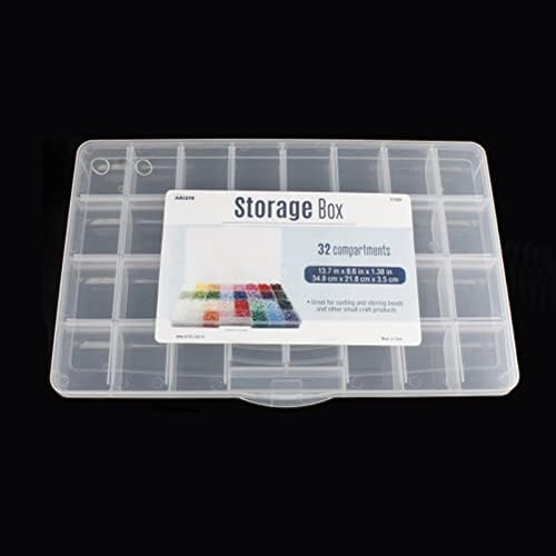 32 Grids Caixa de organizador de plástico transparente, recipiente de armazenamento artesanal para organizador de contas,