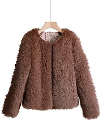 Casacos de inverno de pele falsa para mulheres moda fozzy jackets de colheita quente