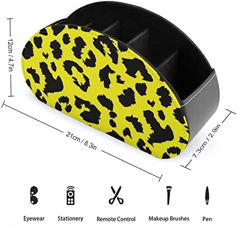 Caixa de armazenamento de controle remoto de leopardo amarelo