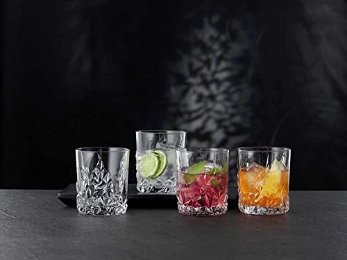 NACHTMANN Sculpture Collection Whisky Todbler Conjunto de 4, 4 polegadas, vidro de cristal transparente, copo para escocês,