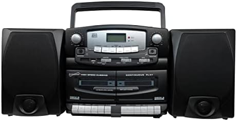 Supersonic Black Edition Vintage Bluetooth Sistema de Estéreo Home Music Audio System, CD/MP3 Player, Rádio AM/FM, Dual