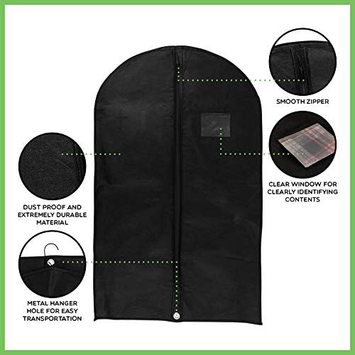 Pechinchas de festa 40 polegadas sacos de vestuário viajar armazenamento de roupas pretas sem tecido de tecido capa 1 contagem