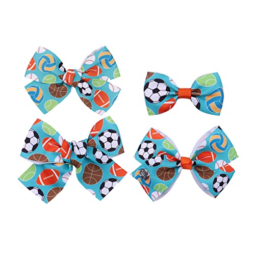 Baby Sport Ball Hair Pin Bow Futebol Clipes