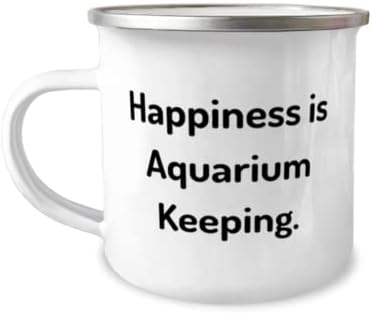 Aquário engraçado Keeping 12oz Camper caneca, felicidade é manutenção de aquário, presente para amigos, presentes perfeitos de