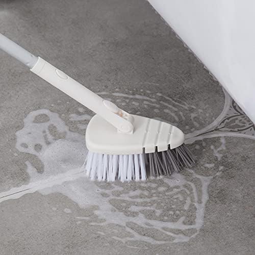Pincel de limpeza de ladrilhos da banheira qiopertar com alça longa ferramenta de limpeza de escova de chuveiro para