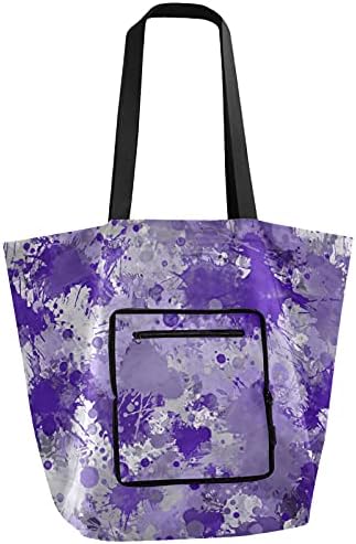Tinta violeta Bolsa de ombro dobrável Bag reutilizável Bolsa de mercearia pesada bolsa de bolsa de compras para viagens esportivas