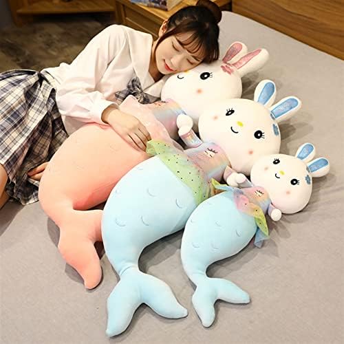 Jrenbox Plush Toys Mermaid Doll Plush Toy Fungus Rabbit Bunny Doll Princess Pillow Birthday's Gift Color: D, Tamanho: 105cm