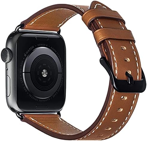 Aladrs Leather Watch tiras compatíveis para a banda Apple Watch 41mm 40mm 38mm, pulseiras de substituição para Iwatch Series 8 7 Series 6 5 4 series 3 2 1, Brown