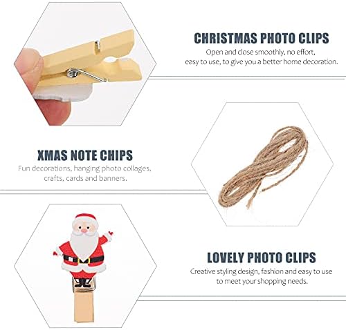 40pcs Creative Xmas Series Photo Clips Christmas Style Office Gift Bag Clips Decorações de Natal Presentes Ornamentos