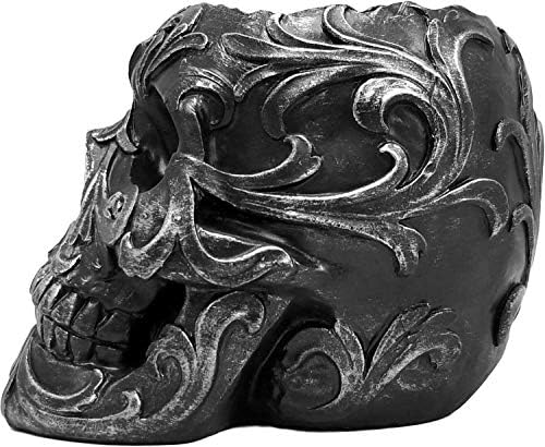 Dwk Skull Vitoriano Gótico Decorativo Titular | Suprimentos de escritório gótico e organizadores e acessórios da Black