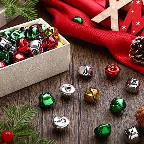 500 PCs 1 polegada Jingle Bells Craft Bells Multicolor Christmas Bells Diy Diy pendurado sinos vintage Charms para Christmas Wreath