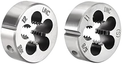 uxcell 5/8-11 e 9/16-12 conjunto de matriz redonda UNC, encadeamento da máquina Die a mão direita, ferramenta de liga