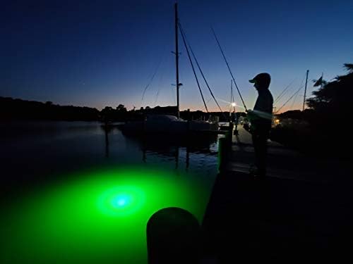Green Blob ao ar livre novo Luz de pesca subaquática Luz de pesca 15000 lúmens 12V Bateria alimentada com clipes de jacarés Luz de peixe, atraindo snook cappie para barcos, feitos no Texas