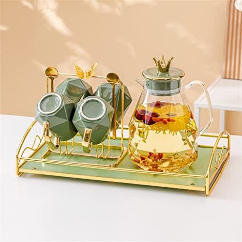 N/A Nórdica Kettle Set Cup Home Set Appliance Sala de Living Hospitality Hospitality Flor de vidro Bule de bule completo