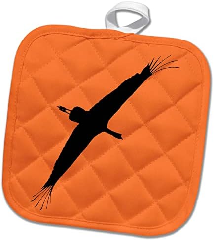 3drose stork vector bird vôo silhueta preta - Potholders