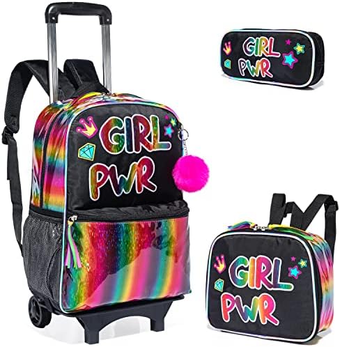 Egchescebo Kids Rolling Kid Viajar Criança de mochila Duffle Duffle Incluída para meninas Continua a mala de computadores