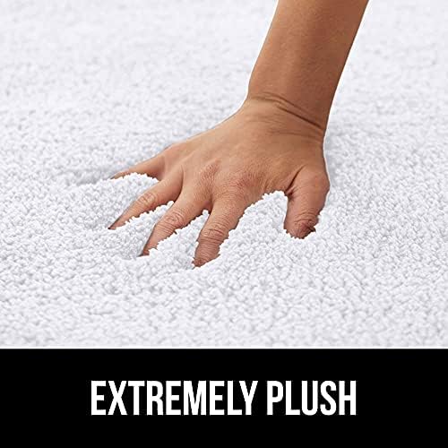 Gorilla Grip Premium Bath Tapet e chuveiro tapete, tapete de banho de luxo 30x20 em branco e claro 21x21 tapete de chuveiro, pacote
