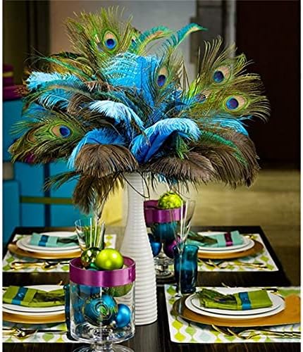 Pumcraft Feather for Craft 100pcs/lote lindas penas de pavão amarelo 80-90cm Acessórios de carnaval de festa Jóia de joalheria Diy Diy Plume
