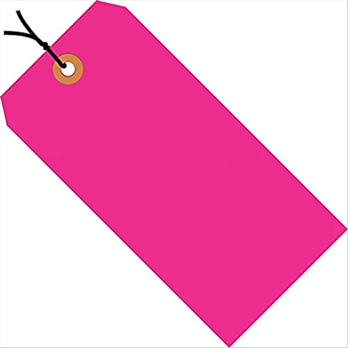 Tags de remessa Aviditi, 3 1/4 x 1 5/8, 13 pt, rosa fluorescente, com ilhas reforçadas, para identificar ou endereçar itens que não podem ser rotulados e para remessas de código colorido, caso de 1000