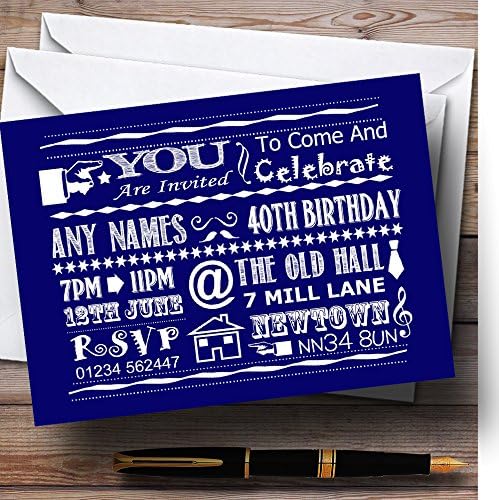 O card zoo legal vintage divertido giz tipografia marinho azul personalizado festas de aniversário convidado.