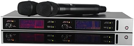 Microfone Balami ATX220D Microfone digital profissional Diversidade verdadeira Mikrofon sem fio 2x100CH Dual Mic UHF