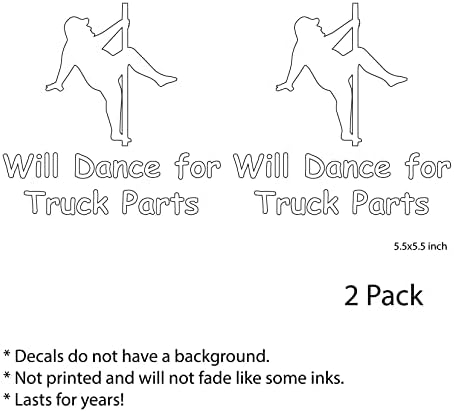 2 pacote Eu vou dançar para decalques de carro de peças de caminhão - decalques personalizados de peixes ruins - adesivo engraçado