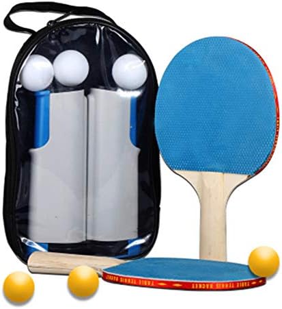 WLKQ portátil pingue -pongue de pongue com tabela de rede retrátil para qualquer lugar de tênis de mesa de tênis de tênis 6 bolas de treinamento Treinador de tênis de tênis completo conjunto de tênis Spin spin
