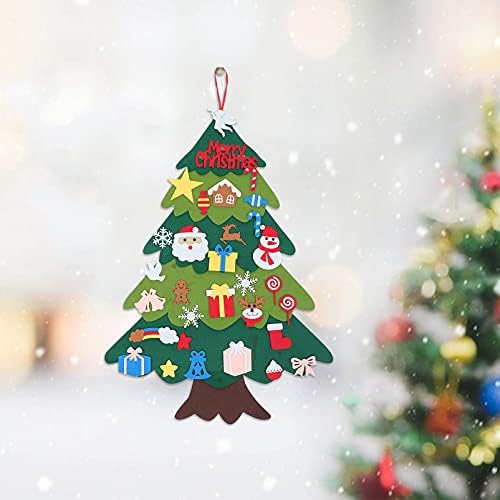 Ornamentos de brinquedo ornamentos DIY Senti a árvore de Natal com ornamentos destacáveis ​​da porta da porta da porta de crianças penduradas presentes de natal decorações de Natal para crianças pequenas do ano novo decoração de calendário DIY Presente