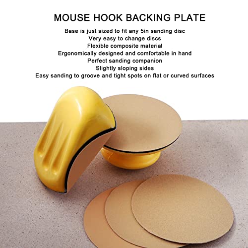 FTVogue 16pcs Mouse Lixar os blocos de lixar gancho e loop Lixing Block Mouse Backing Backing Plate Sand almofada para