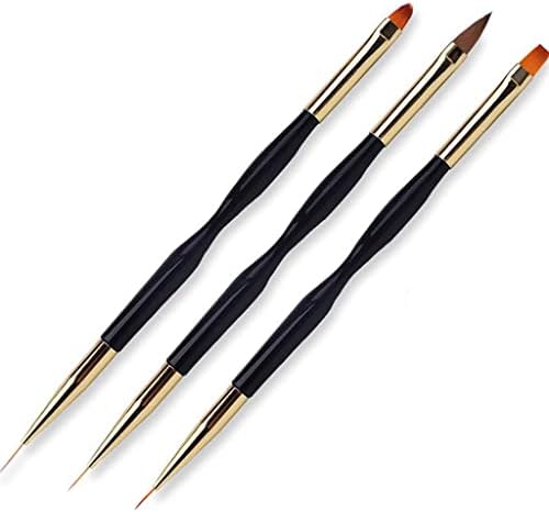 Yfwjd 3pcs acrílico francês listra unhas liner pincel conjunto de dicas 3d manicuring -fin line desenho de caneta pincéis de pintura de pintura de pintura