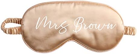 Máscara de sono de cetim personalizada com caixa de presente seu nome na dama de honra Ribbon Bachelorette Mãe esposa Spa de aniversário SOFT