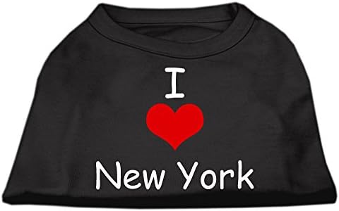 Mirage Pet I Love New York Screen Impresso 20 Camisa sem mangas de cachorro preto xxxlarge