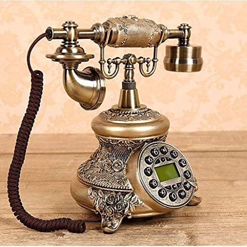 QDID Telefone antigo/gire o telefone com fio/escritório de escritório home fixo/com toques mecânicos L25.5cm W18CM H23CM