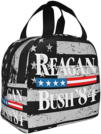 Swpwab Reagan Bush 84 Folha portátil reutilizável Bolsa de bento isolada para homens e mulheres