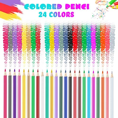 576 contagens de lápis coloridos a granel, 24 cores variadas, lápis de cor, lápis para colorir cor de núcleo macio para crianças