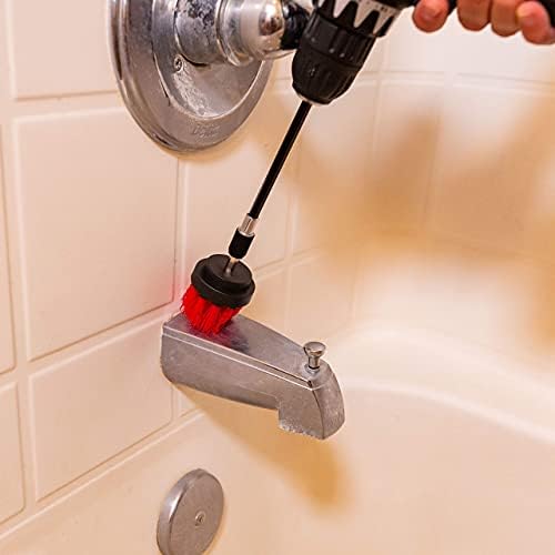 Traga -o na mancha de água dura mais limpa, limpador de ladrilhos com conjunto de conexões de perfuração + limpador de escova