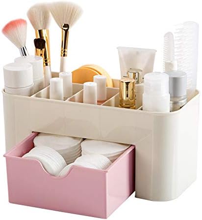 Caixa de armazenamento cosmético, economia de gaveta de maquiagem de desktop de espaço para desktop, caixa de jóias de jóias de mesa de mesa