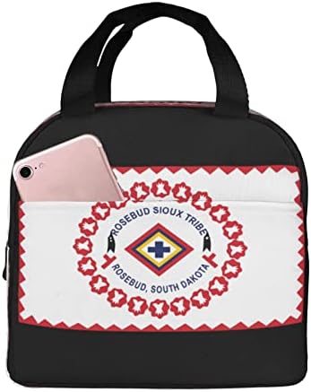 Swpwab Rosebud Sioux Nação Tribo Reutilizável Foil portátil Bolsa Bento Isolada para Homens e Mulheres