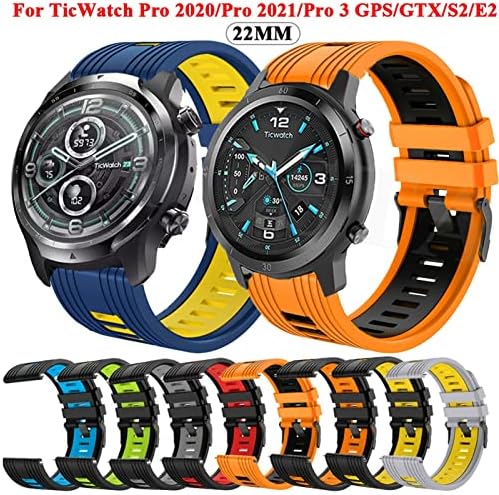 Faixas de cinta de silicone bneguv para ticwatch pro 3/3 gps lte smart watchband 22mm pulseiras de pulseira para ticwatch pro 2020
