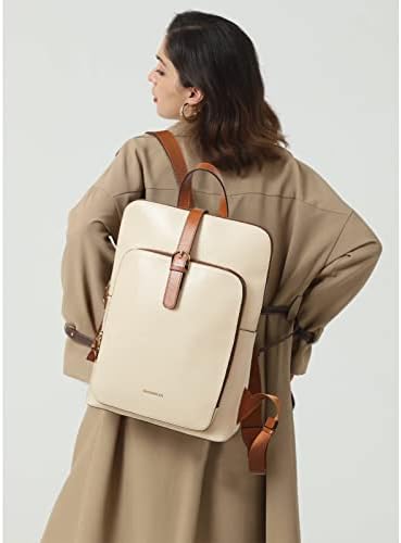 Carteiras de couro feminino de Bostanten RFID Bloqueio de grande capacidade ＆ Couro de 15,6 polegadas Backpack de laptop Bolsa de