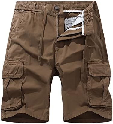 Shorts masculinos de cargo de 4zhuzi para desgaste casual - bolsos múltiplos shorts de bicicleta - esportes de férias com calças curtas ao ar livre