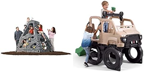 Etapa2 Cúpula Skyward - Climber Gray & Safari Truck | Playset de alpinista para crianças grandes ao ar livre, marrom