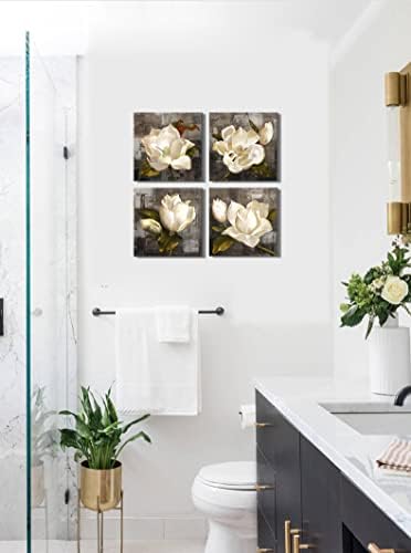 Arte da parede marrom Prinha de lona de flor marrom para banheiro decoração de cozinha decoração de parede marrom rústica