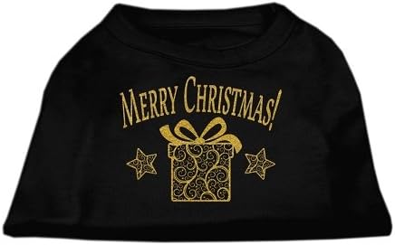 Mirage Pet Products Golden Christmas Presente Camisa de cachorro preto xl