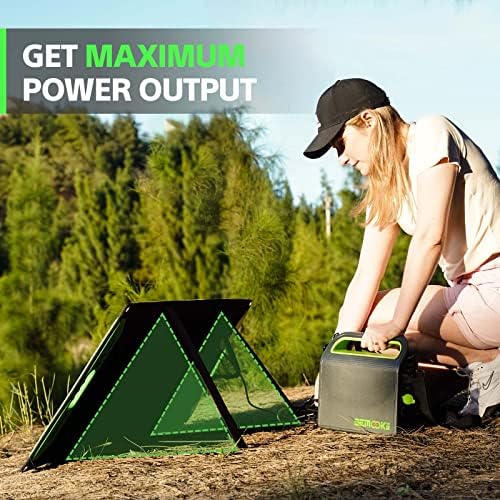 Painel solar portátil semokii de 100w, carregador solar dobrável com kickstand, dc, tipo C, QC 3.0, portas USB para acampamento externo de telefones, compatíveis com Jackery Explorer 160/240/500