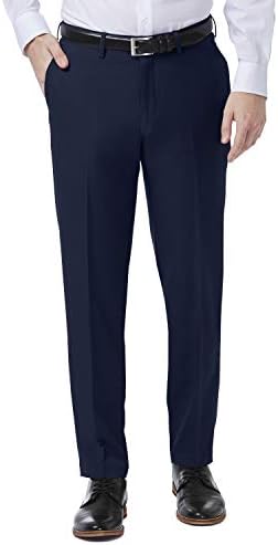 Vestido de conforto premium de Haggar Men - calça frontal slim fit plana